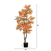 Nearly Natural 5' Green Sumac Indoor Artificial Tree