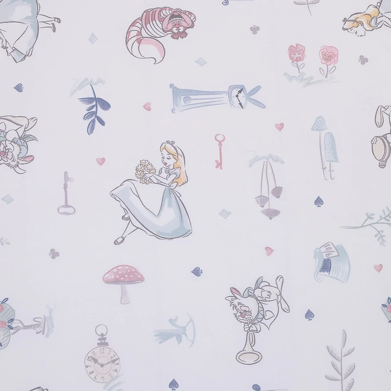 Disney Collection Alice in Wonderland Crib Sheet