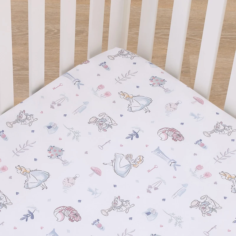 Disney Collection Alice in Wonderland Crib Sheet