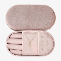 olivia and jackson Womens Cubic Zirconia Cross Round Marquise 5-pc. Jewelry Set with Travel Case