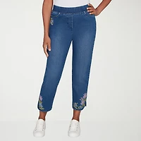 Alfred Dunner Hilton Head Womens Stretch Fabric Straight Leg Jean