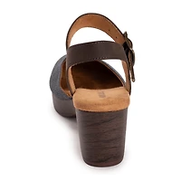 Muk Luks Merritt Strap Shoe Womens Round Closed Toe Cone Heel Pumps