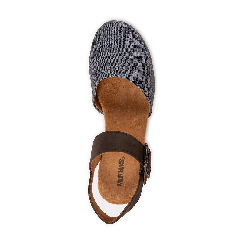 Muk Luks Merritt Strap Shoe Womens Round Closed Toe Cone Heel Pumps