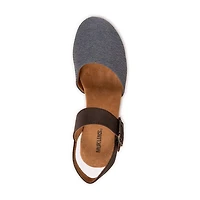 Muk Luks Merritt Strap Shoe Womens Round Closed Toe Cone Heel Pumps