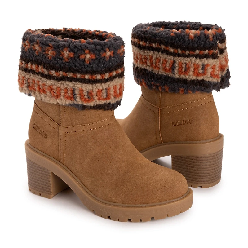 Muk Luks Womens Londyn Boot Stacked Heel Booties