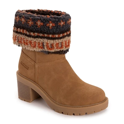 Muk Luks Womens Londyn Boot Stacked Heel Booties
