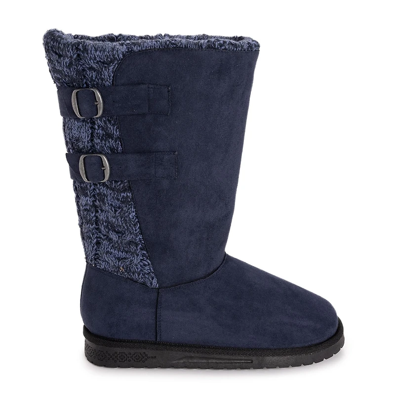 Muk Luks Womens Jean Boot Flat Heel Booties