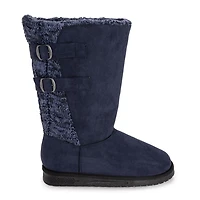 Muk Luks Womens Jean Boot Flat Heel Booties