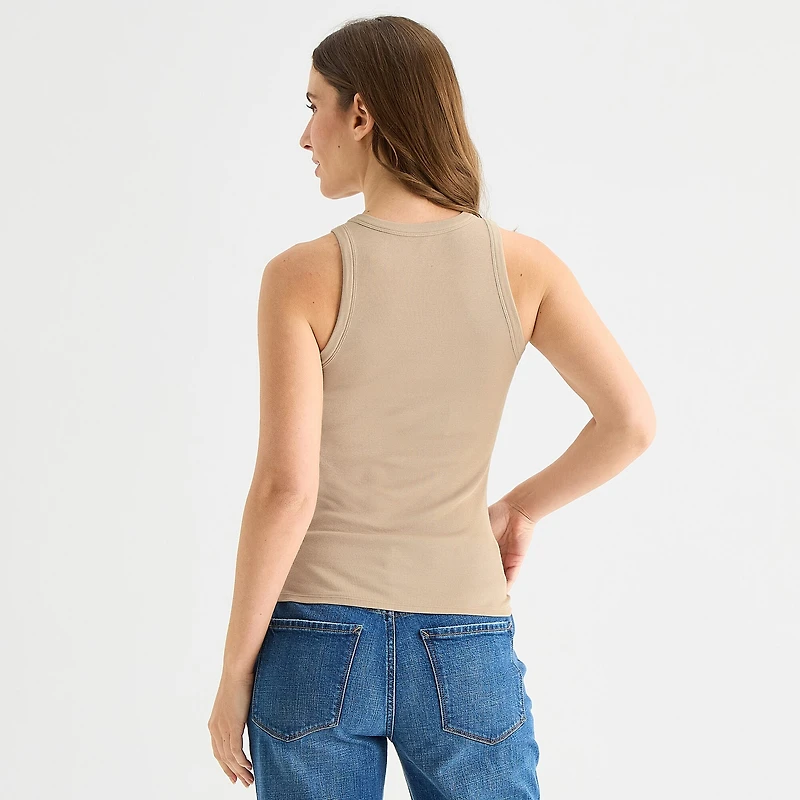 a.n.a Womens Tall High Neck Sleeveless Tank Top