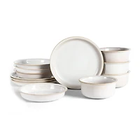 Stone + Lain Slate 4-pc. Stoneware Dinnerware Set