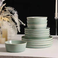 Stone + Lain Claire -pc. Stoneware Dinnerware Set