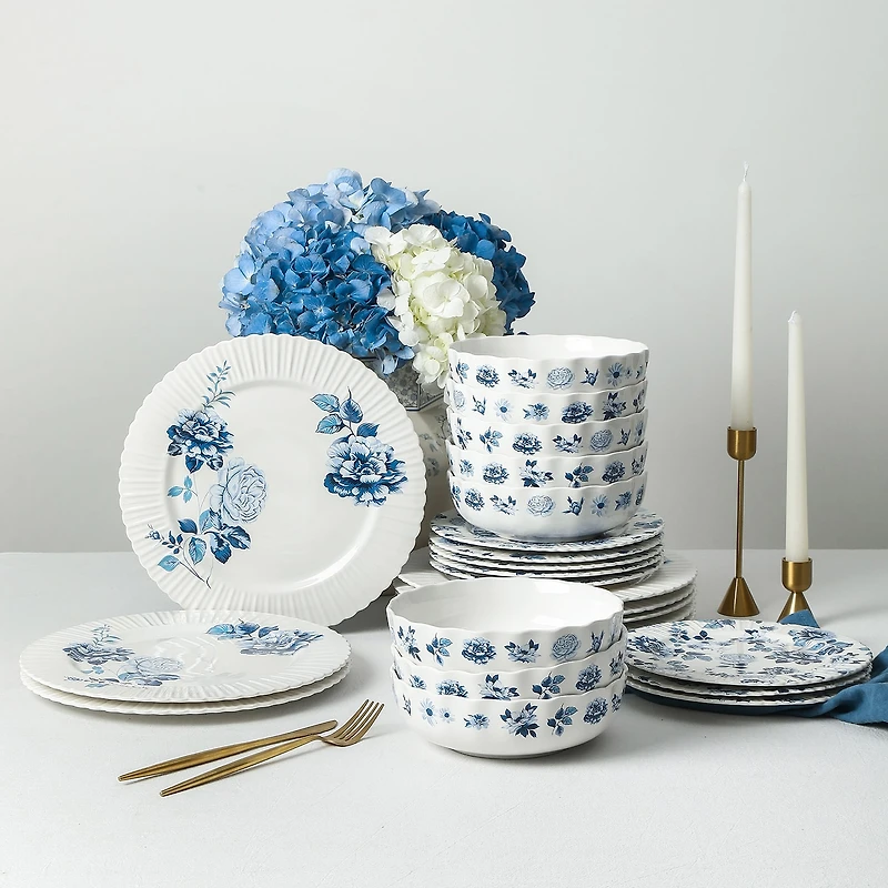 Stone + Lain Fiore 24-pc. Bone China Dinnerware Set