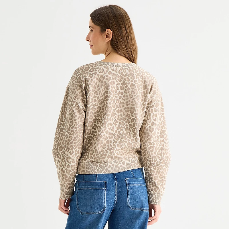 a.n.a Womens Crew Neck Long Sleeve Sweatshirt