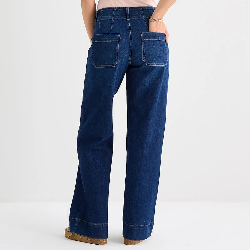 a.n.a Patch Pocket Womens Highest Rise Wide Leg Jean