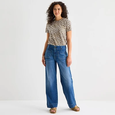 a.n.a Patch Pocket Womens Highest Rise Wide Leg Jean