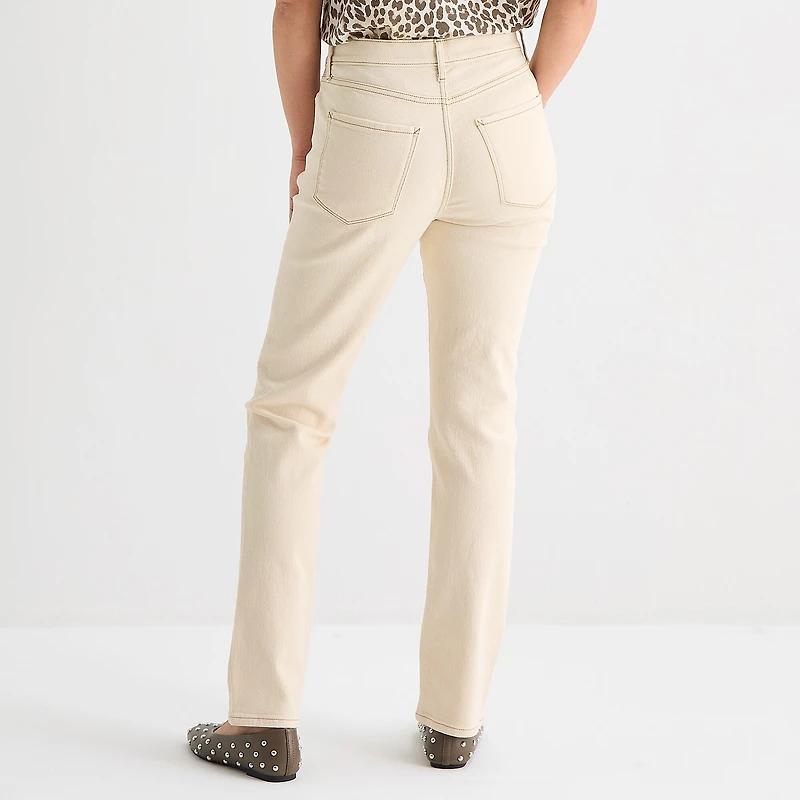 a.n.a Womens High Rise Straight Leg Slim Fit Jean