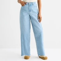 a.n.a Womens Mid Rise Frayed Hem Barrel Jean
