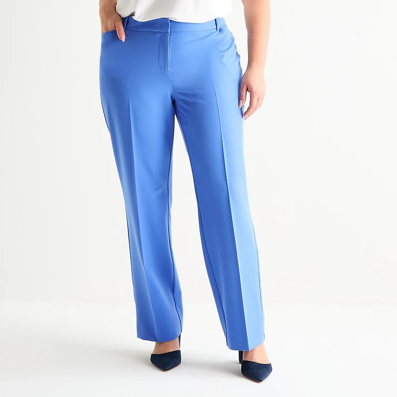 Liz Claiborne Audra Womens Plus Straight Mid Rise Trouser