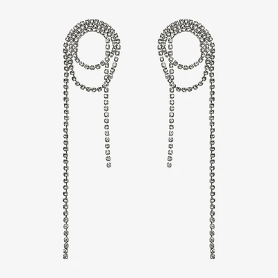 Bijoux Bar Silver Tone Womens Glass Drop Earrings