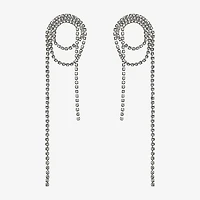 Bijoux Bar Silver Tone Womens Glass Drop Earrings