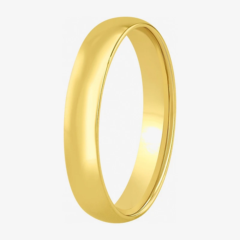 Mens 4MM 14K Gold Over Silver Wedding Band