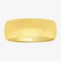 Mens 8MM 14K Gold Over Silver Wedding Band