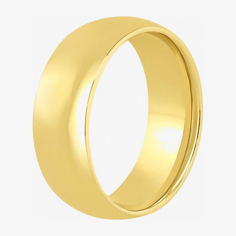 Mens 8MM 14K Gold Over Silver Wedding Band