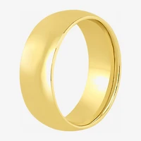 Mens 8MM 14K Gold Over Silver Wedding Band
