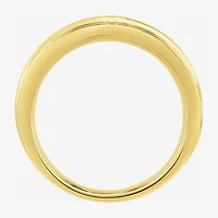 (H-I / I2-I3) Mens 1/10 CT. T.W. Natural White Diamond 14K Gold Over Silver Wedding Band