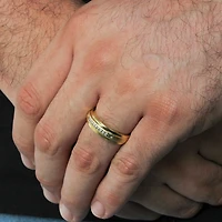 (H-I / I2-I3) Mens 1/10 CT. T.W. Natural White Diamond 14K Gold Over Silver Wedding Band
