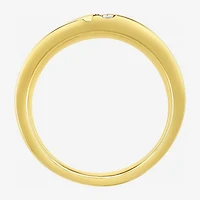 H-I / I2-I3) Mens Diamond Accent Natural White 14K Gold Over Silver Wedding Band