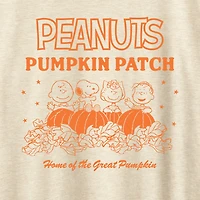Peanuts Pumpkin Patch Womens Crew Neck Short Sleeve Regular Fit Graphic T-Shirt