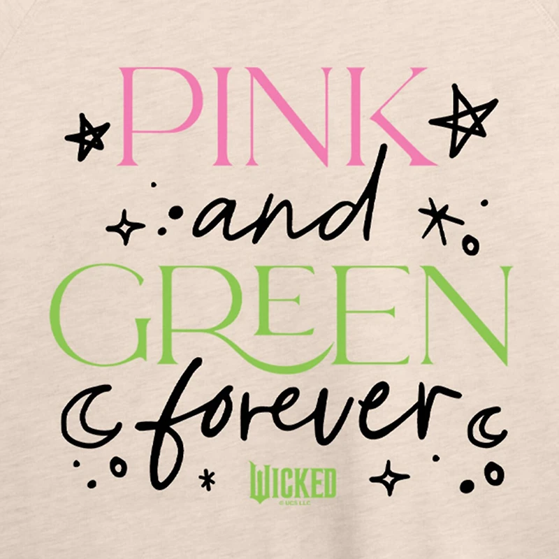 Wicked Pink And Green Womens Boat Neck Long Sleeve Regular Fit Graphic T-Shirt