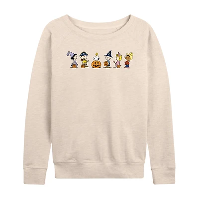 Peanuts Halloween Trick Or Treat Costumes Womens Round Neck Long Sleeve Regular Fit Graphic T-Shirt