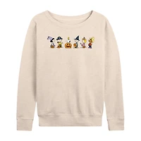 Peanuts Halloween Trick Or Treat Costumes Womens Round Neck Long Sleeve Regular Fit Graphic T-Shirt