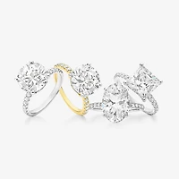 (G-H / Si1-Si2) Womens 5 1/2 CT. T.W. Lab Grown White Diamond 14K Gold Side Stone Engagement Ring