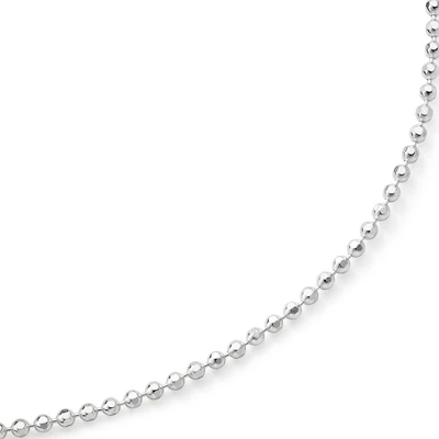 18” Diamond-Cut Bead Chain Sterling Silver