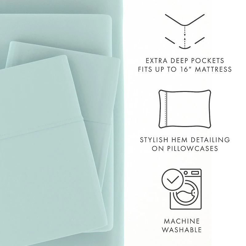 Casual Comfort™ Premium Ultra Soft Microfiber Wrinkle Free 4 Piece Sheet Set or 2 Pillowcases