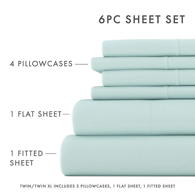 Casual Comfort™ Premium Ultra Soft Microfiber Wrinkle Free 6 Piece Sheet Set