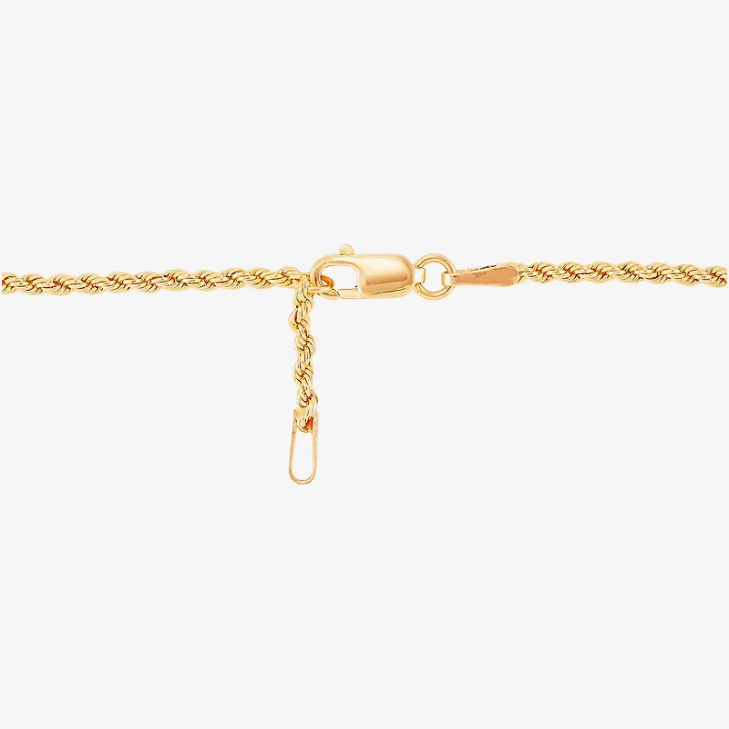 14K Gold 5 1/2 Inch Hollow Rope Chain Bracelet