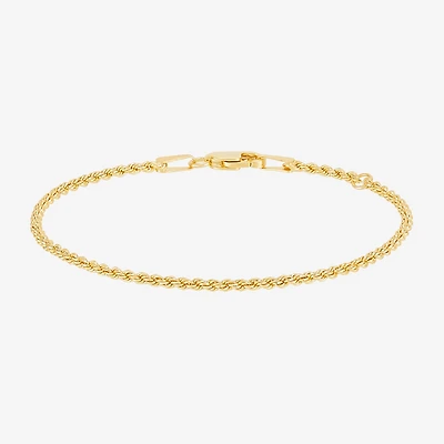 14K Gold 5 1/2 Inch Hollow Rope Chain Bracelet