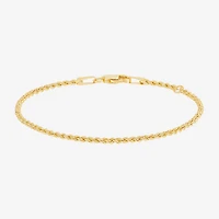 14K Gold 5 1/2 Inch Hollow Rope Chain Bracelet