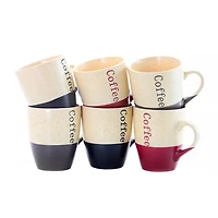 Elama Coffee House 6-pc. Stoneware Mug Set with Stand