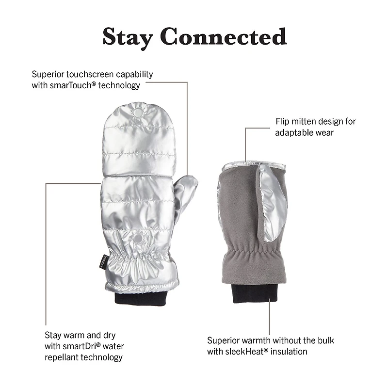 Isotoner Iridescent Sleekheat Mittens