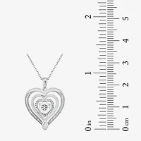 Limited Quantities! Womens 1/10 CT. T.W. Natural White Diamond Sterling Silver Heart 18 Inch Pendant Necklace