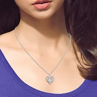Limited Quantities! Womens 1/10 CT. T.W. Natural White Diamond Sterling Silver Heart 18 Inch Pendant Necklace