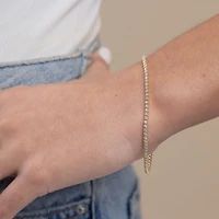 Womens 1 CT. T.W. Lab Grown White Diamond 10K Gold 7.25 Inch Tennis Bracelet