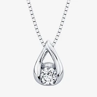 Womens 1/10 CT. Natural White Diamond 14K Gold 18 Inch Pendant Necklace