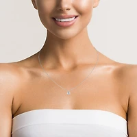 Womens 1/10 CT. Natural White Diamond 14K Gold 18 Inch Pendant Necklace