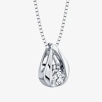 Womens 1/10 CT. Natural White Diamond 14K Gold 18 Inch Pendant Necklace